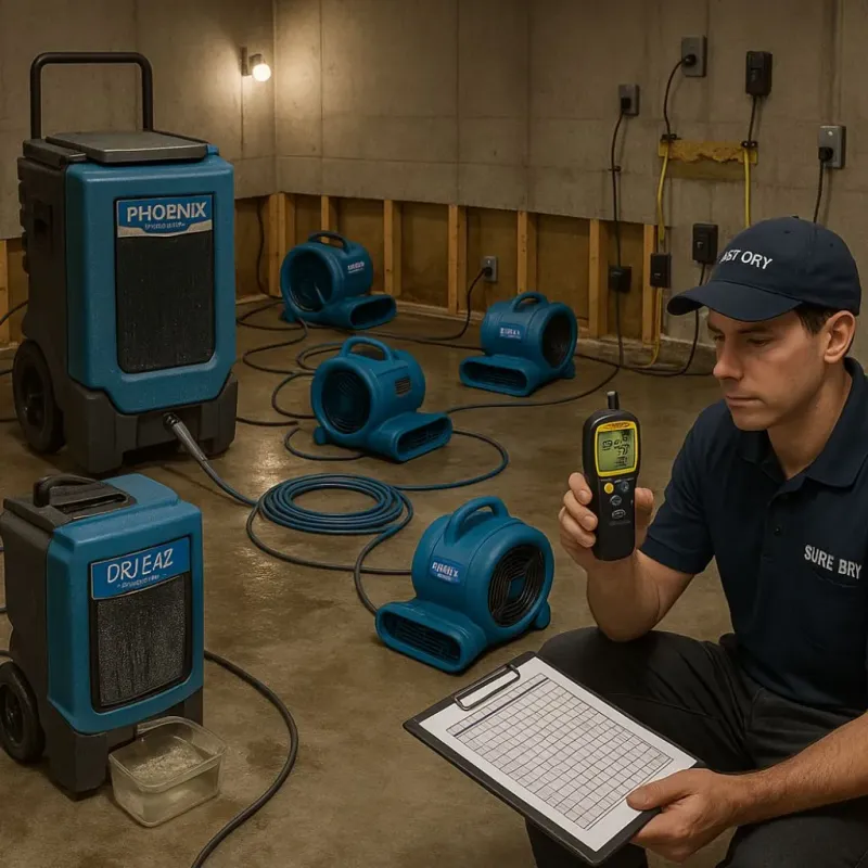 Structural Drying and Dehumidification process in Linden, NJ